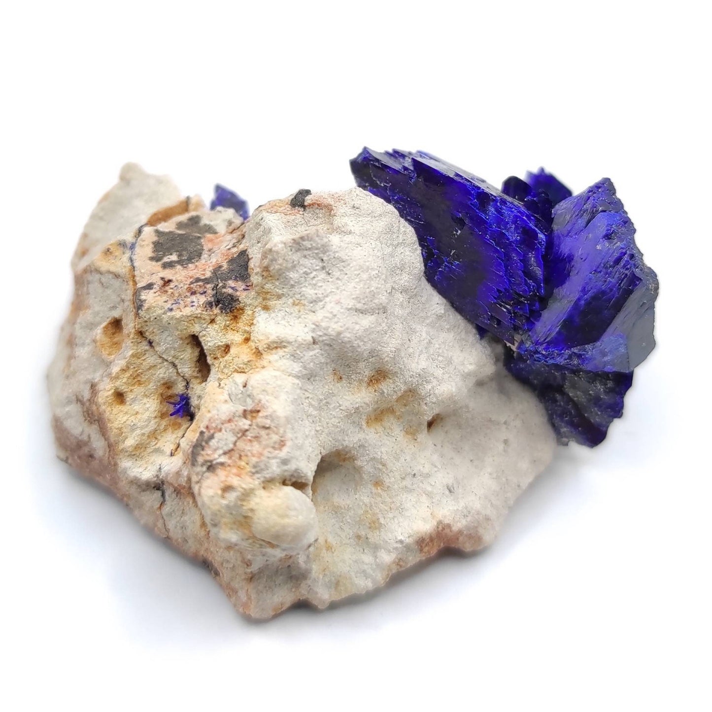 22g Azurite in Matrix - Kerrouchen, Morocco - Blue Azurite Specimen in Matrix - Crystallized Blue Azurite - High Quality Azurite Mineral