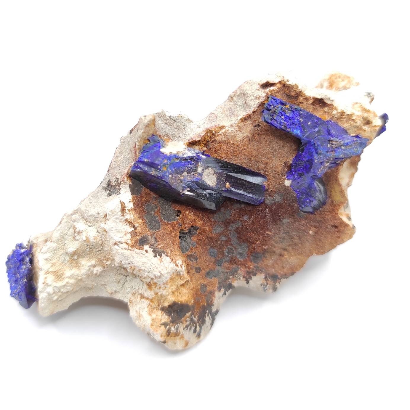 106g Azurite in Matrix - Kerrouchen, Morocco - Blue Azurite Specimen in Matrix - Crystallized Blue Azurite - High Quality Azurite Mineral