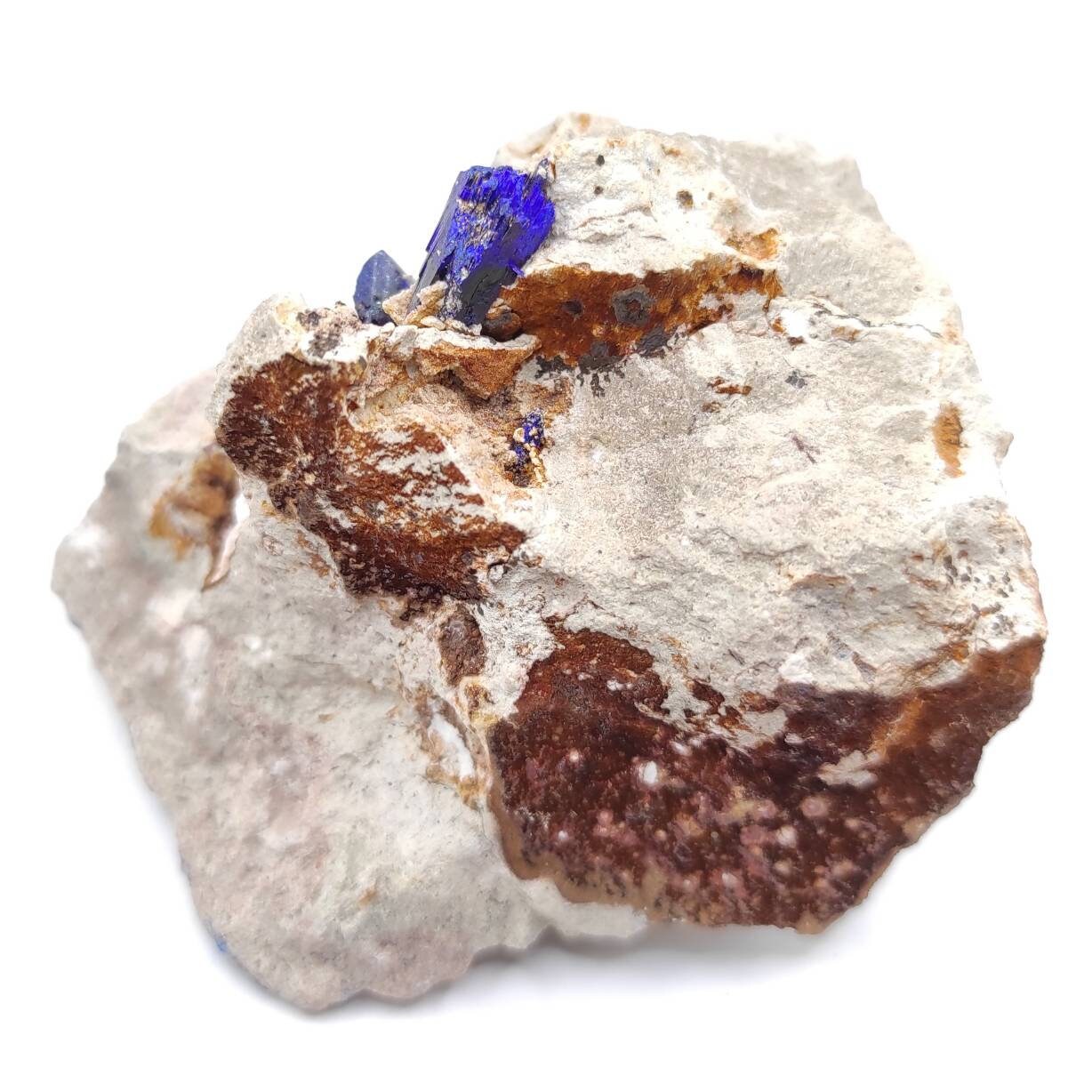150g Azurite in Matrix - Kerrouchen, Morocco - Blue Azurite Specimen in Matrix - Crystallized Blue Azurite - High Quality Azurite Mineral