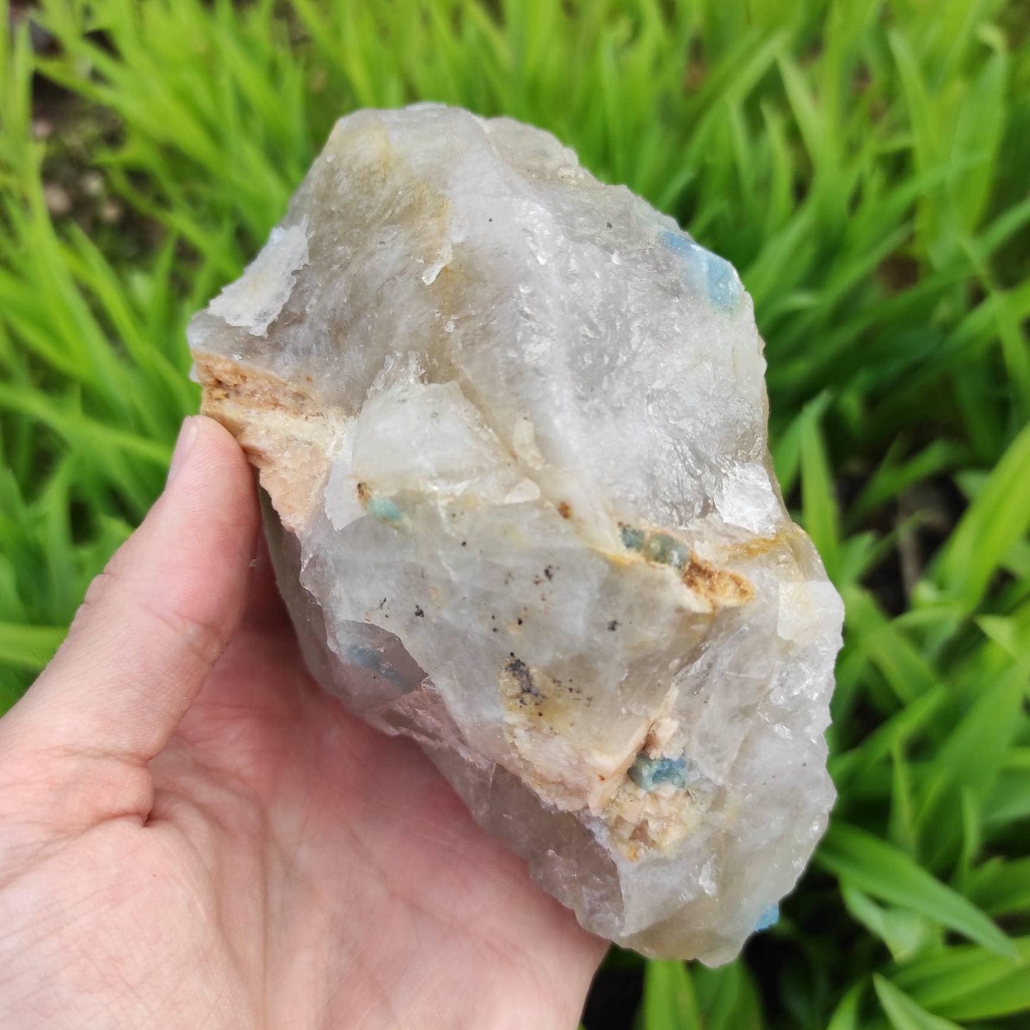 949g Aquamarine with Smoky Quartz Specimen - Natural Blue Aquamarine - Rio do Sul, Brazil - Aquamarine Raw Smoky Crystal Cluster