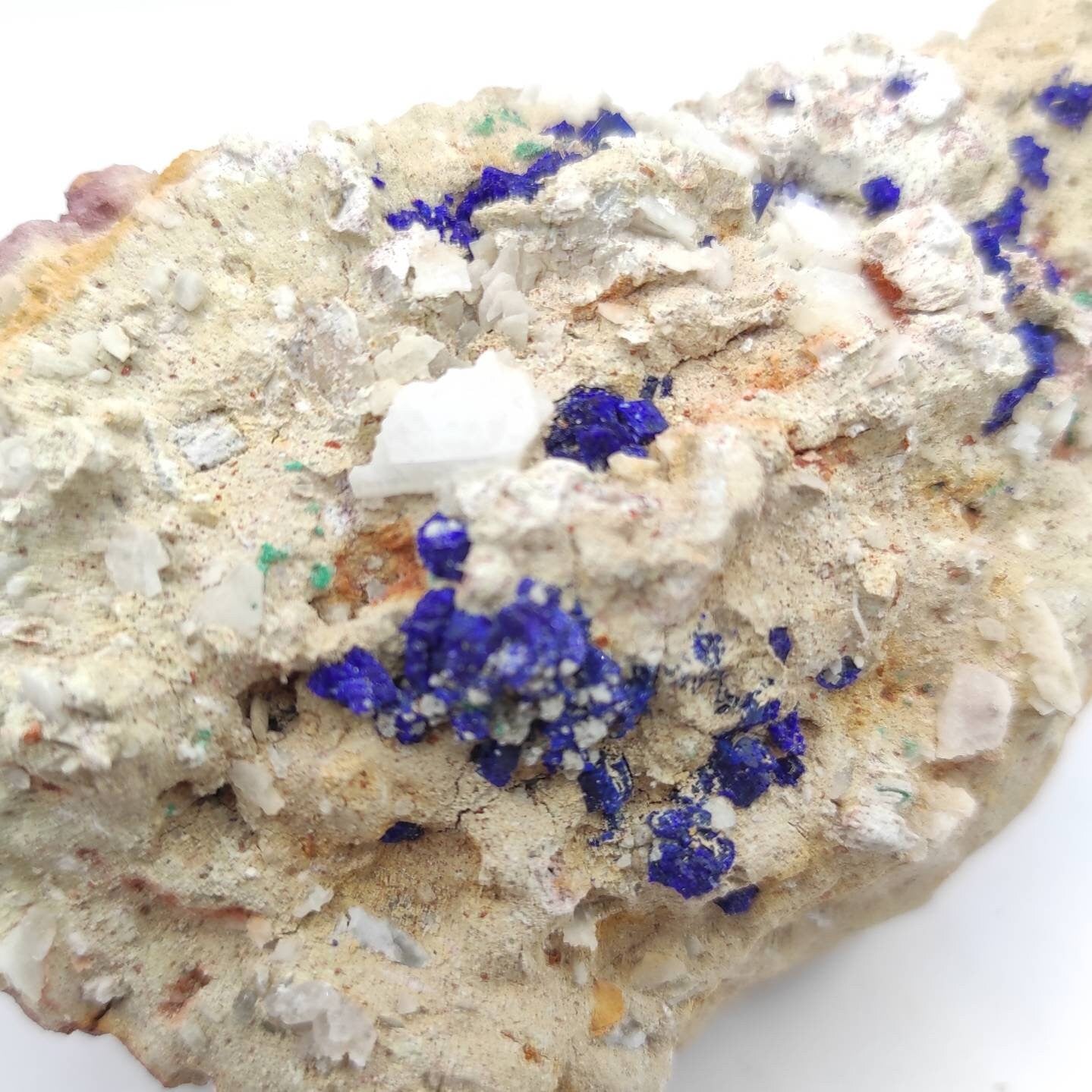 314g - Large Azurite in Matrix Crystal Specimen - Blue Azurite from Touissit, Morocco - Natural Raw Azurite Mineral - Rough Azurite