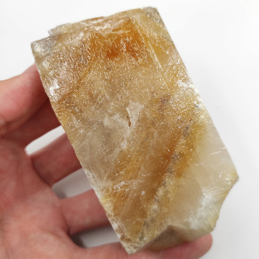 343g Caramel Calcite Crystal from Mexico - Natural Dark Yellow Calcite Chunk - Raw Calcite Crystal Raw Crystal Specimens Calcite Gem Cluster