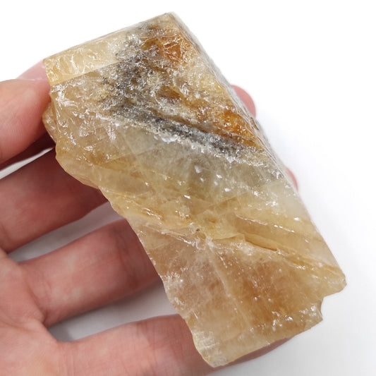 147g Caramel Calcite Crystal from Mexico - Natural Dark Yellow Calcite Chunk - Raw Calcite Crystal Raw Crystal Specimens Calcite Gem Cluster