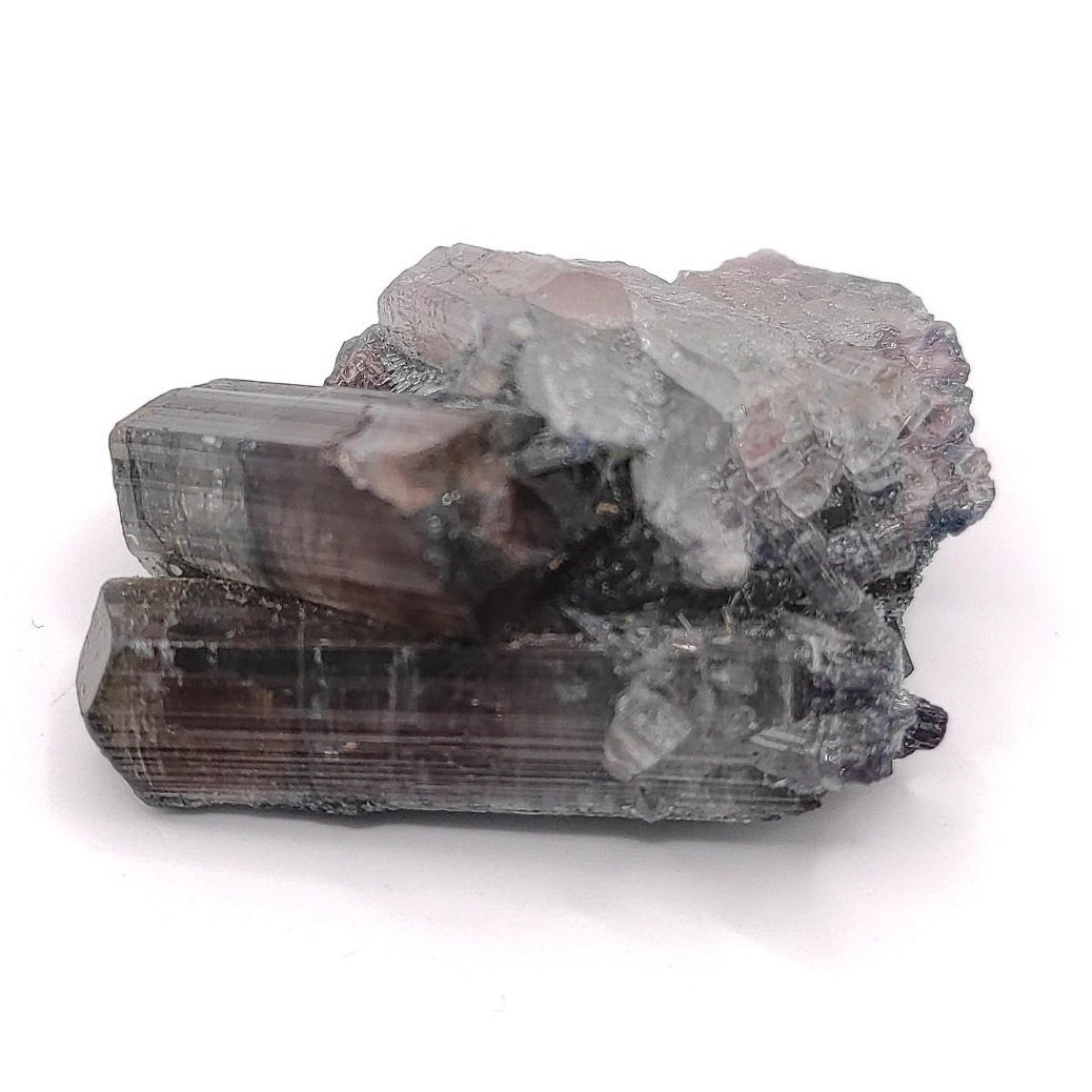 43ct Tourmaline Crystal Specimen - Dark Blue Indicolite Tourmaline / Grey Tourmaline from Afghanistan - Natural Tourmaline Mineral Cluster