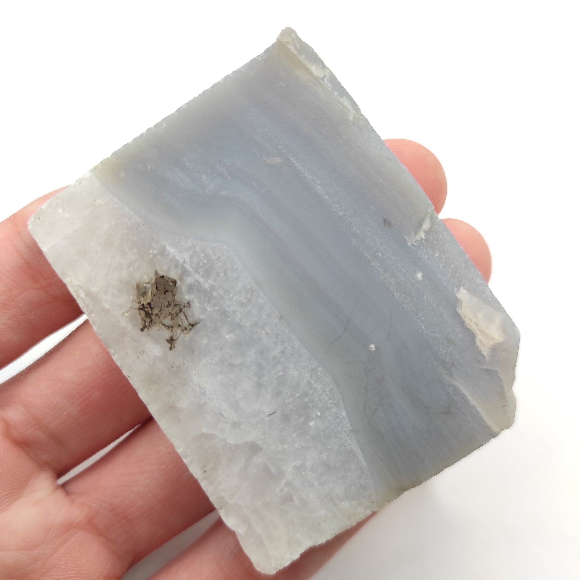 82g Agate Slab - Rough Grey Agate Slab for Lapidary - Raw Agate Slice for Polishing - Natural Grey Agate