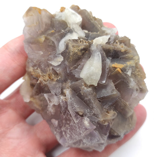207g Grey & Purple Fluorite - Natural Raw Purple Fluorite Mineral Specimen - Balochistan, Pakistan - Rough Cubic Fluorite Cluster