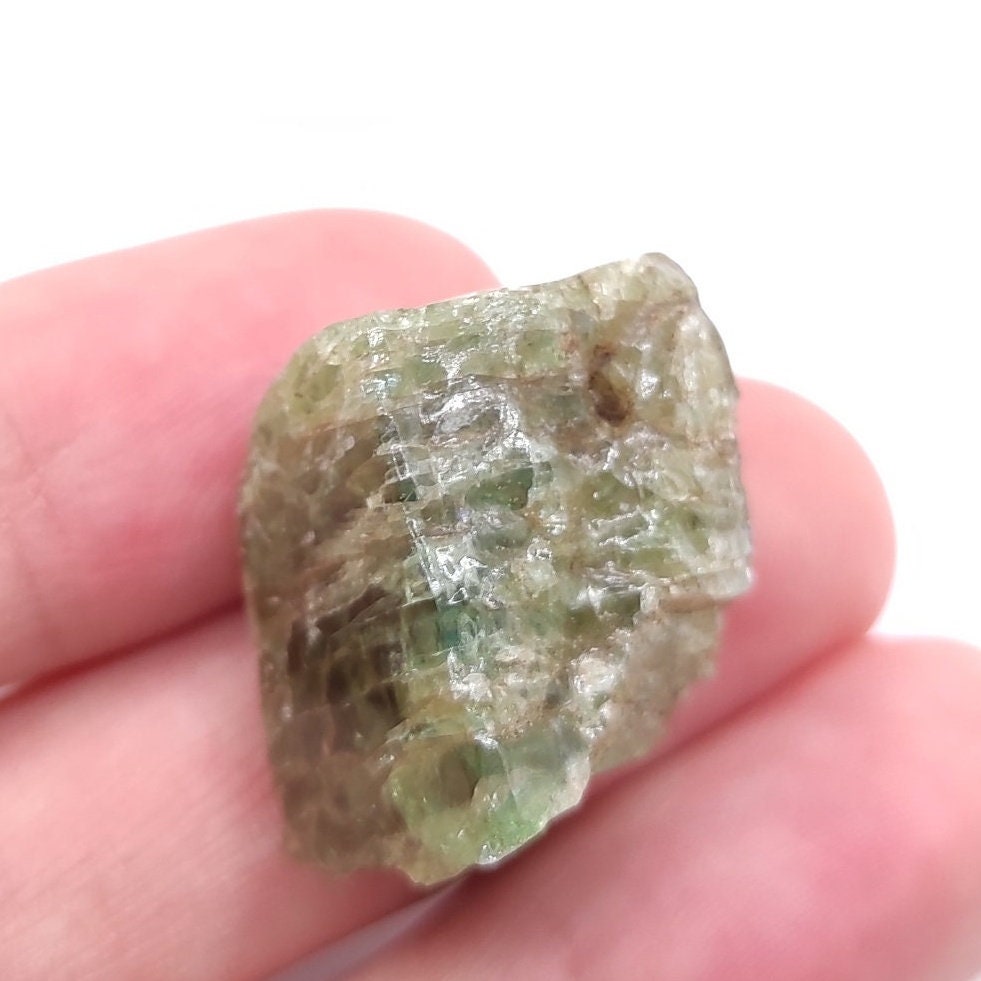 60ct Green Apatite from Tory Hill, Ontario, Canada - Green Fluoroapatite Crystal - Raw Apatite Mineral Specimen - Titanite Hill Occurence
