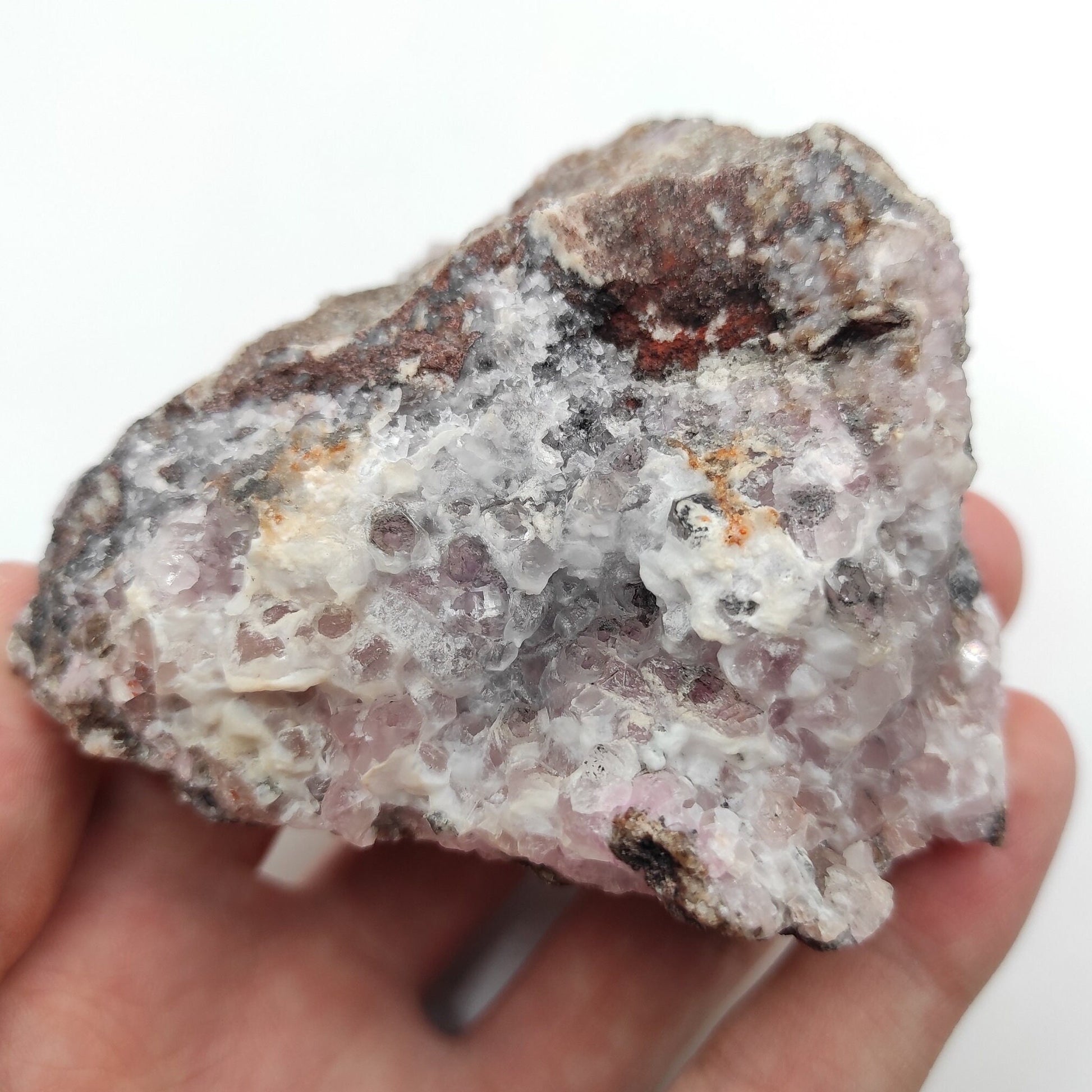 261g Cobalto Calcite in Matrix - Pink Cobalt Calcite from Bou Azzer, Morocco - Salrose Crystal - Cobaltocalcite Mineral Specimen