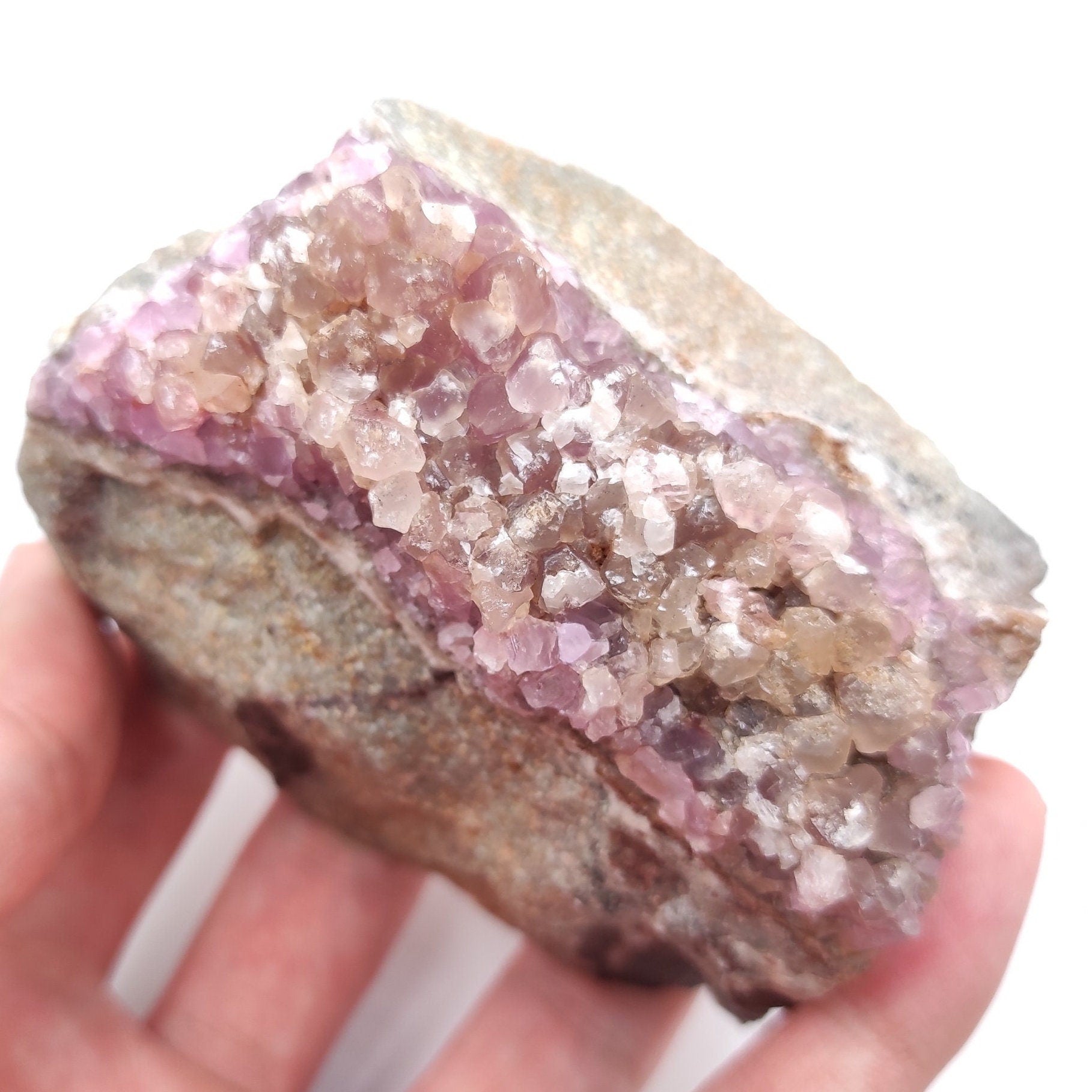 443g Cobalto Calcite in Matrix - Pink Cobalt Calcite from Bou Azzer, Morocco - Salrose Crystal - Cobaltocalcite Mineral Specimen