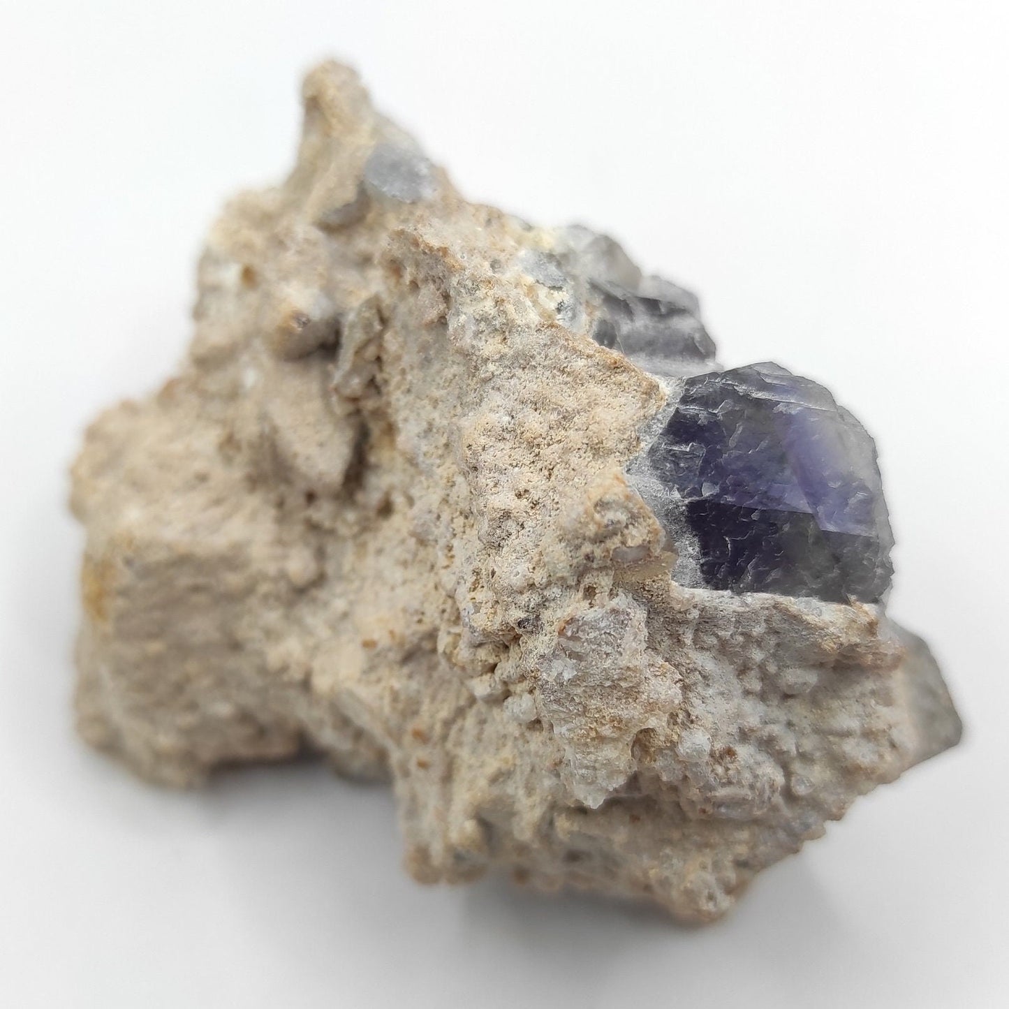 138g Grey & Purplish Blue Fluorite Crystal - Natural Raw Purple Fluorite Mineral Specimen - Balochistan, Pakistan - Rough Cubic Fluorite