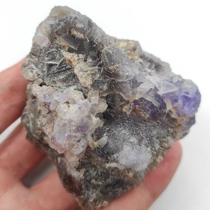222g Purple Fluorite Crystal Cluster - Natural Raw Purple Fluorite Mineral Specimen - Balochistan, Pakistan - Rough Cubic Fluorite Crystal