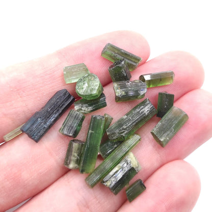 37ct Green Tourmaline Lot - Tourmaline Sticks - Raw Green Tourmaline Crystals - Loose Gemstones - Rough Tourmalines Gemstones - Afghanistan