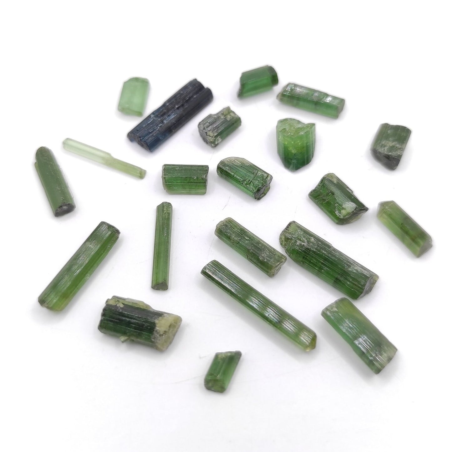 37ct Green Tourmaline Lot - Tourmaline Sticks - Raw Green Tourmaline Crystals - Loose Gemstones - Rough Tourmalines Gemstones - Afghanistan