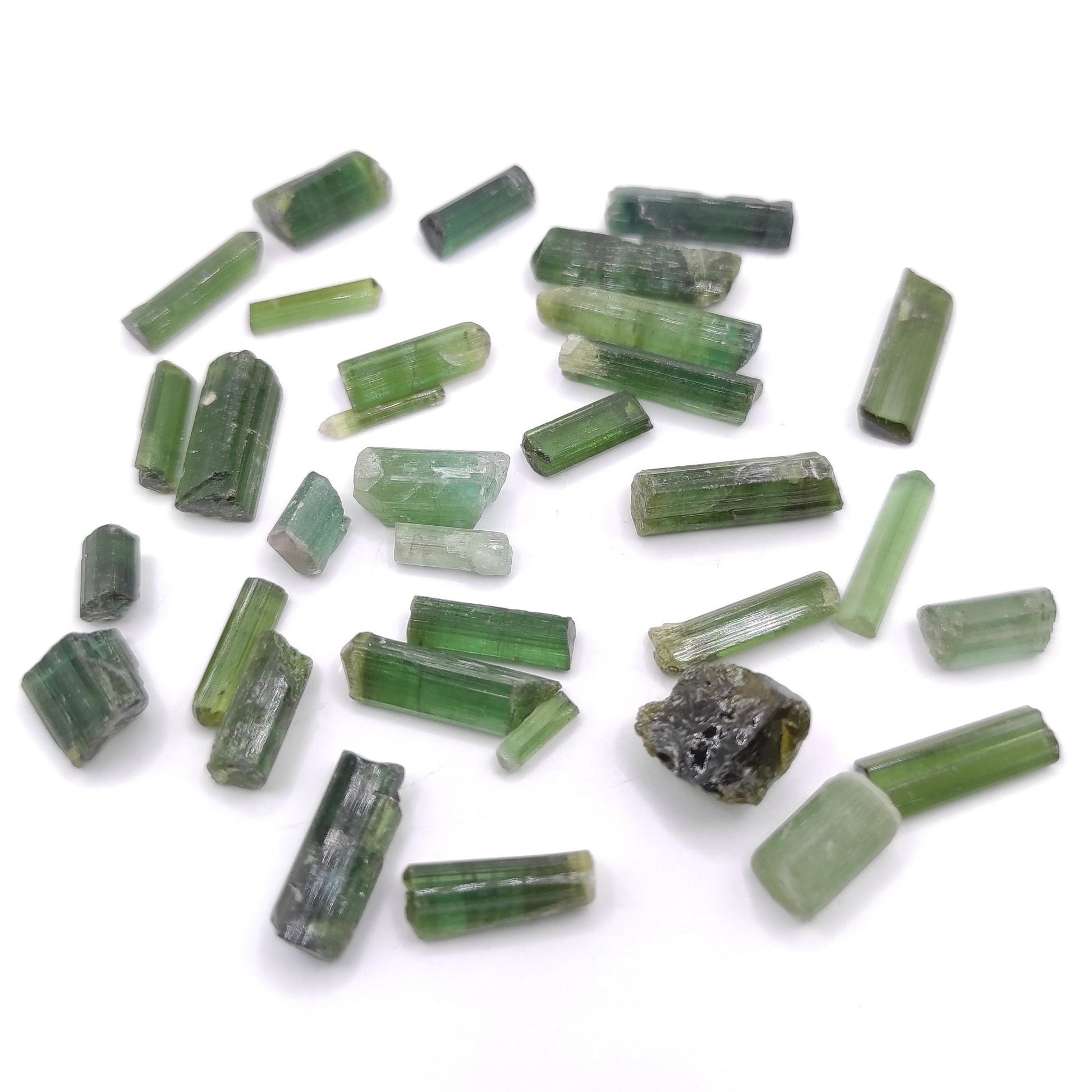 63ct Green Tourmaline Lot - Tourmaline Sticks - Raw Green Tourmaline Crystals - Loose Gemstones - Rough Tourmalines Gemstones - Afghanistan