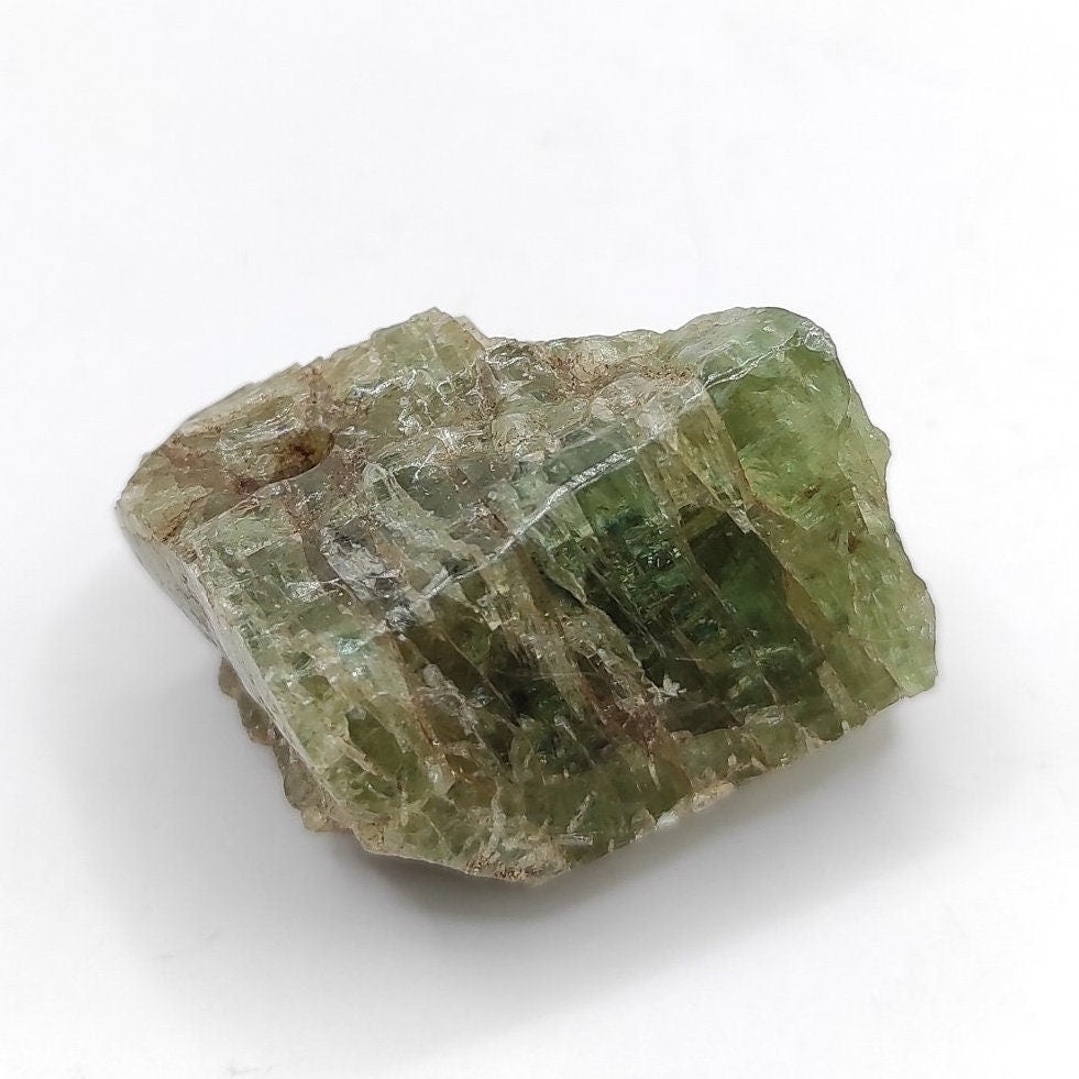 60ct Green Apatite from Tory Hill, Ontario, Canada - Green Fluoroapatite Crystal - Raw Apatite Mineral Specimen - Titanite Hill Occurence