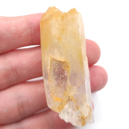 33.28g Rare Mango Quartz Point - Halloysite Included Quartz Crystal - Corona Mine, Cabiche, Boyaca, Colombia - Natural Mineral Specimen