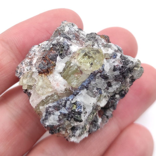 37g Green Apatite in Matrix - Mapimi, Durango, Mexico - Old Collection Mineral Specimens - Natural Raw Green Apatite Crystal Specimen