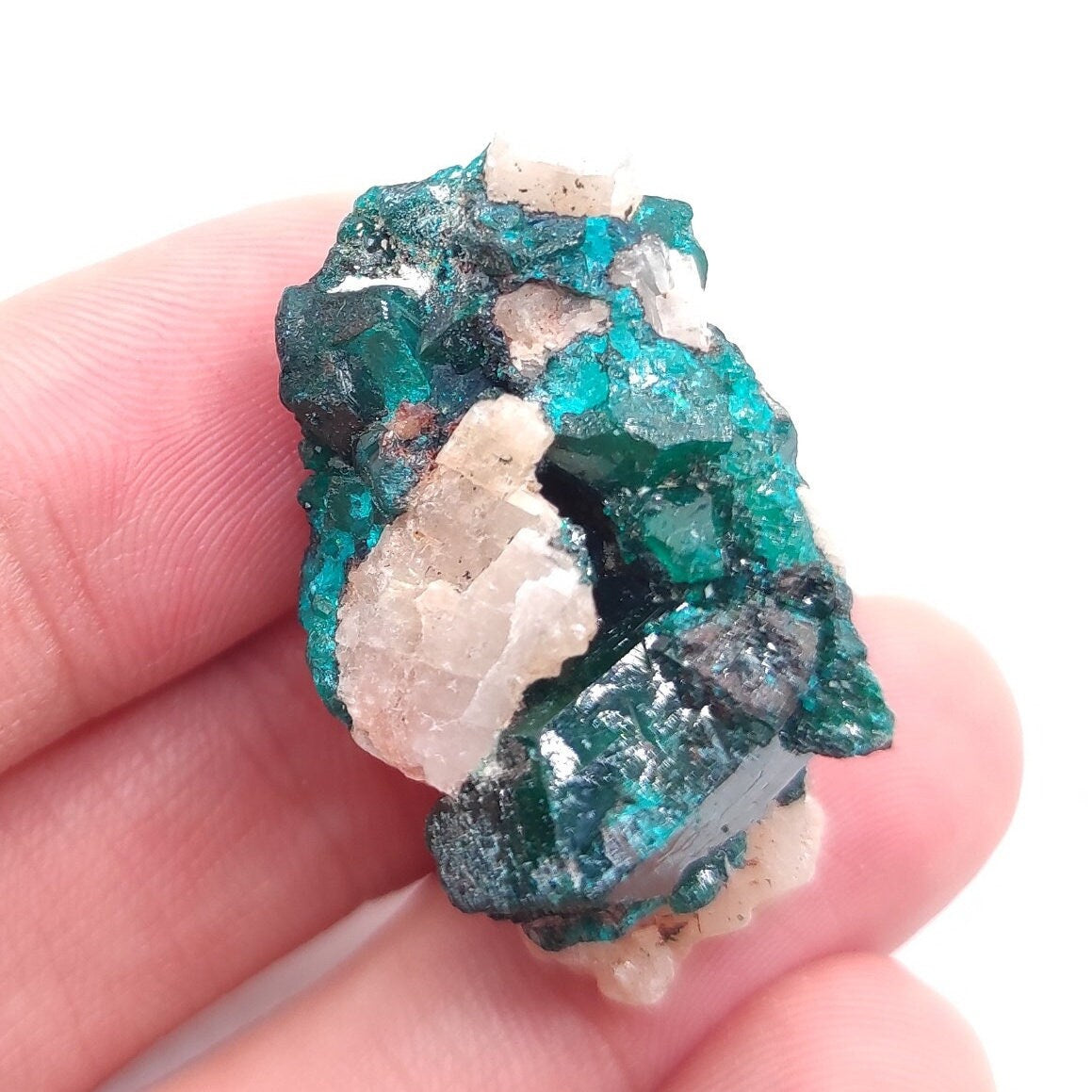 14g Dioptase Crystal from Congo - Natural Green Dioptase Mineral Specimen - Small Dioptase Specimen - Raw Dioptase Gem