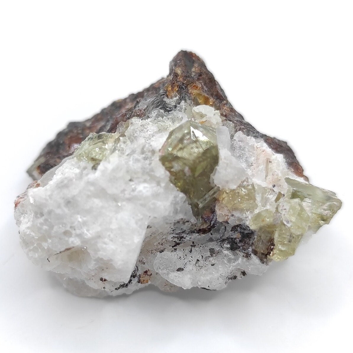 36g Green Apatite in Matrix - Mapimi, Durango, Mexico - Old Collection Mineral Specimens - Natural Raw Green Apatite Crystal Specimen
