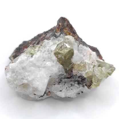 36g Green Apatite in Matrix - Mapimi, Durango, Mexico - Old Collection Mineral Specimens - Natural Raw Green Apatite Crystal Specimen