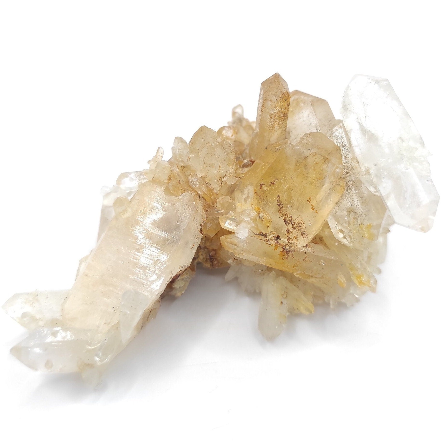 97g Natural Quartz Crystal Cluster - Clear Quartz from Pakistan - Yellow Quartz Specimen - Balochistan, Pakistan Mineral Specimens