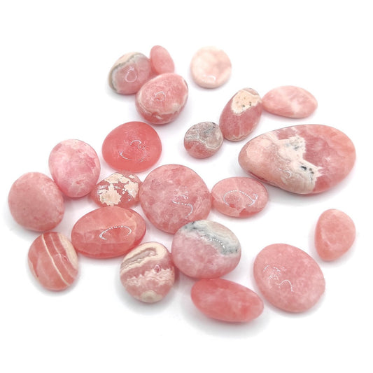 105ct Lot of Matte Rhodochrosite Cabochons - Unfinished Cabochons - Matte Polish Cabochon Set - Pink Rhodochrosite from Argentina