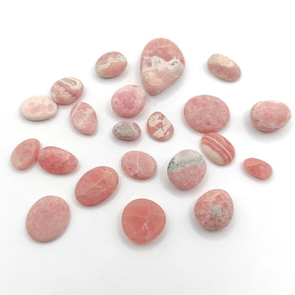 105ct Lot of Matte Rhodochrosite Cabochons - Unfinished Cabochons - Matte Polish Cabochon Set - Pink Rhodochrosite from Argentina