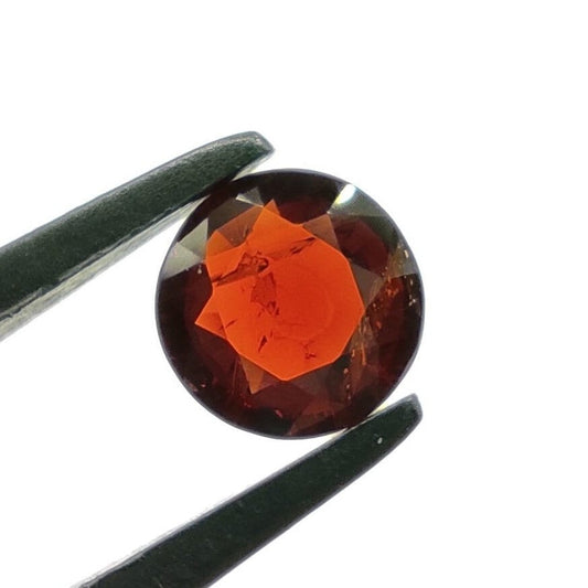 1.31ct 7mm Round Spessartite Garnet - Unheated & Untreated - Red Garnet from Mozambique - Round Cut Faceted Spessartine - Loose Gemstones