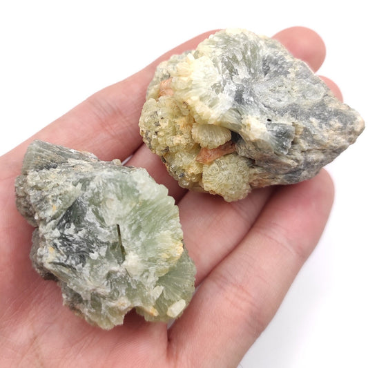 120g (2pcs) Prehnite Lot - Raw Prehnite Crystals from Midelt Province, Morocco - Natural Prehnite Minerals - Rough Prehnite Stone Set