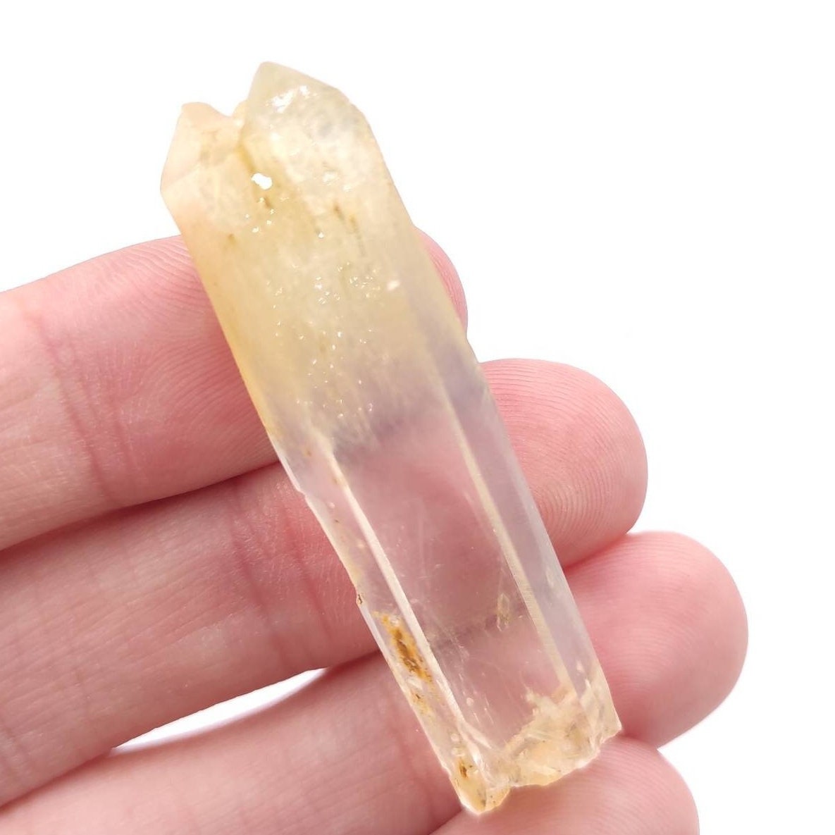 10.66g Rare Mango Quartz Point Halloysite Included Quartz Crystal Corona Mine, Cabiche, Boyaca, Colombia Untreated Quartz Yellow Orange Gem