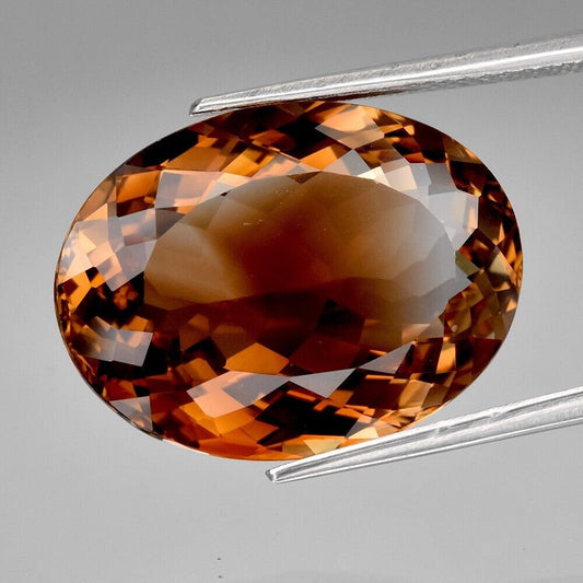 18.53ct VVS Champagne Topaz - Oval Faceted - Cut Topaz Gemstone - Loose Gemstones - Irradiated Topaz - Faceted Gems from Brazil