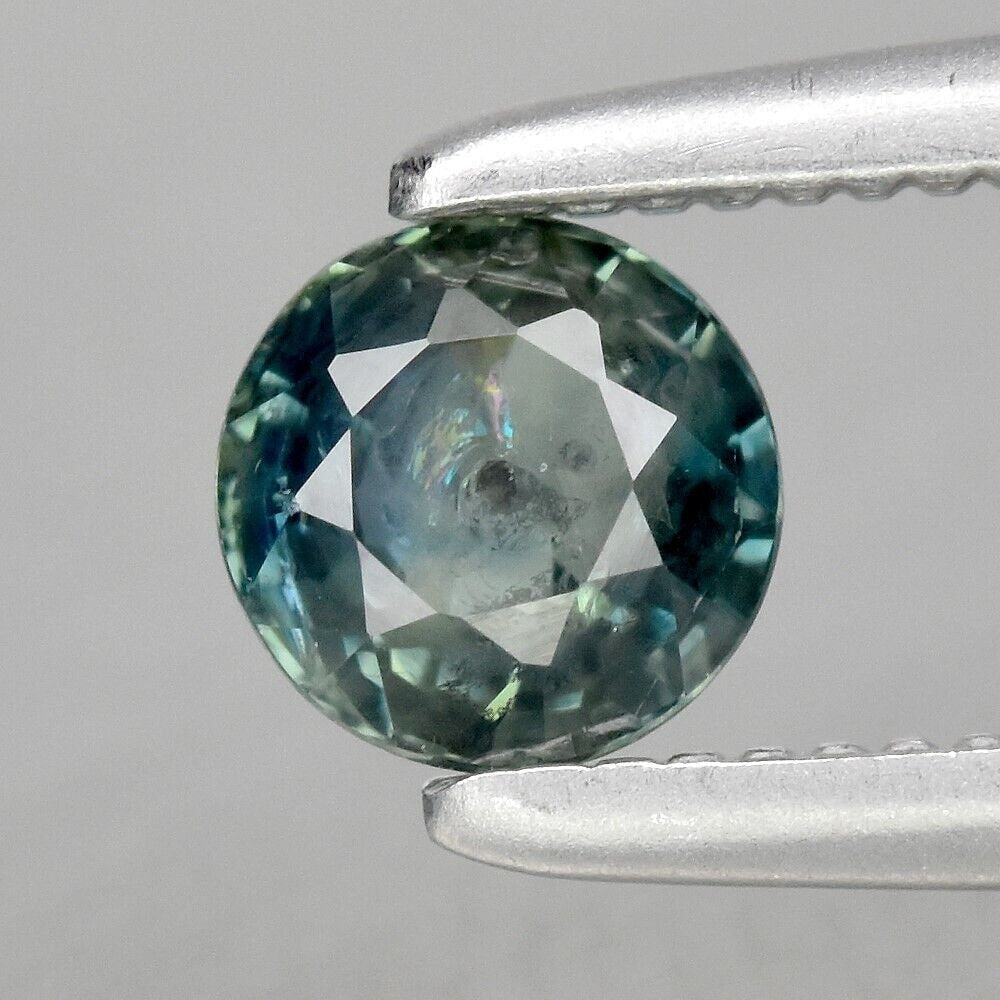 0.37ct SI1 Heated Blue Sapphire - Round Faceted Sapphire from Australia - 4mm Round Cut Greenish Blue Sapphire - Heat Treated Loose Gemstone