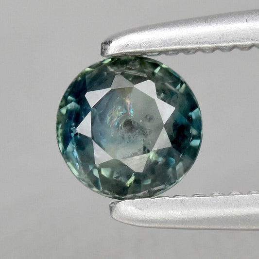 0.37ct SI1 Heated Blue Sapphire - Round Faceted Sapphire from Australia - 4mm Round Cut Greenish Blue Sapphire - Heat Treated Loose Gemstone