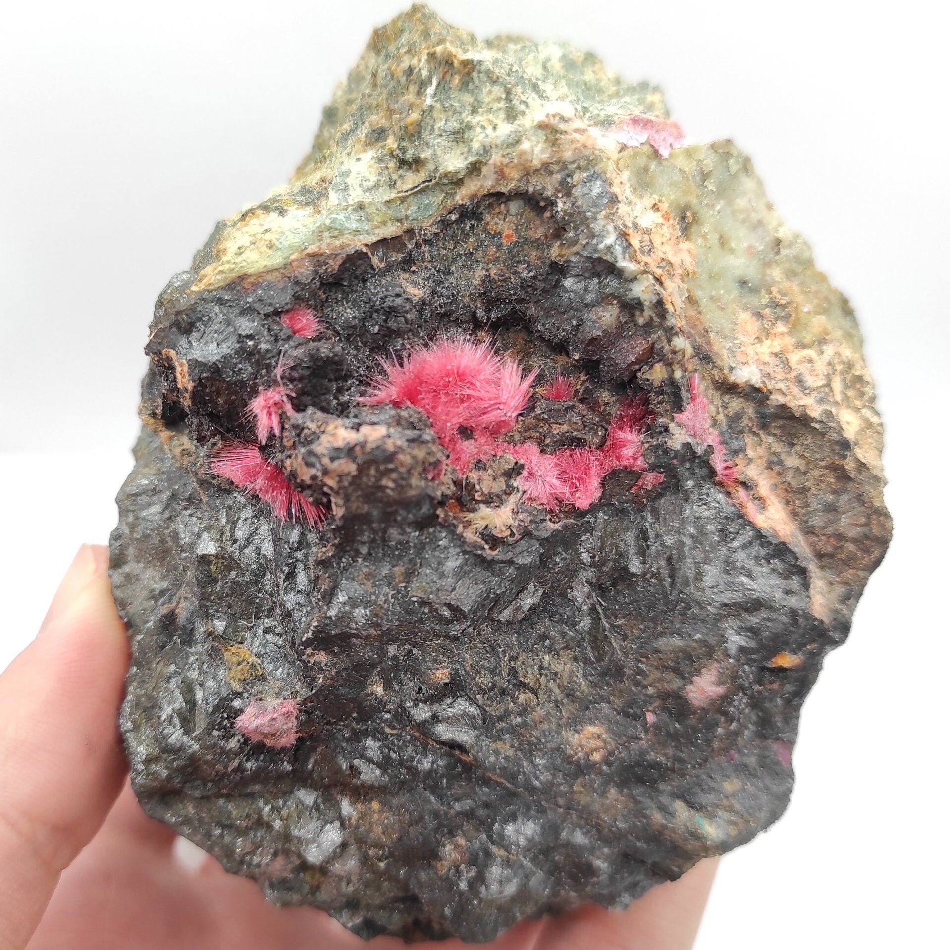 Rare! 1.15kg Fibrous Erythrite in Matrix - Bou Azzer, Morocco - Fine Mineral Specimens - Pink Erythrite Crystals - Rare Cobalt Crystal