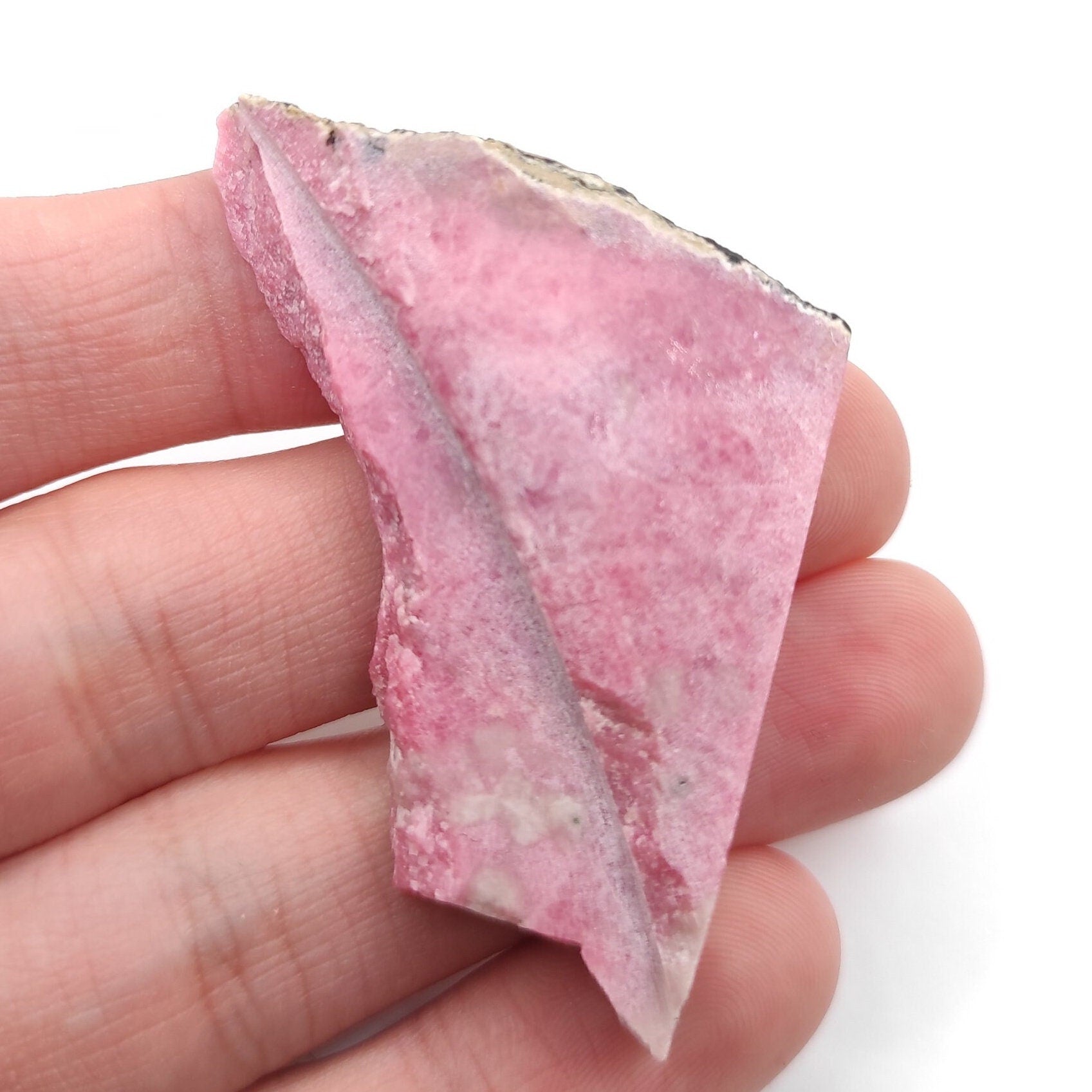 27.9g Rhodonite Slab from Yukon, Canada - Natural Pink Rhodonite Slab - Slabs for Cabbing - Rough Rhodonite from Evelyn Creek, Canada