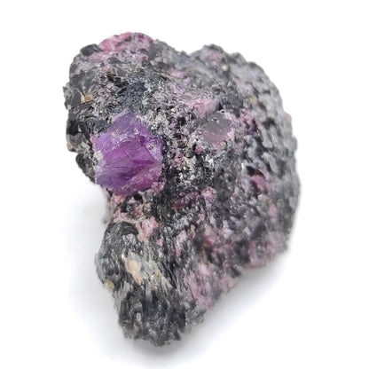 42.56g Sapphire in Pyrope Garnet and Biotite Matrix - Zazafotsy, Madagascar - Rough Sapphire in Matrix - Raw Purple Sapphire - Rare Gems