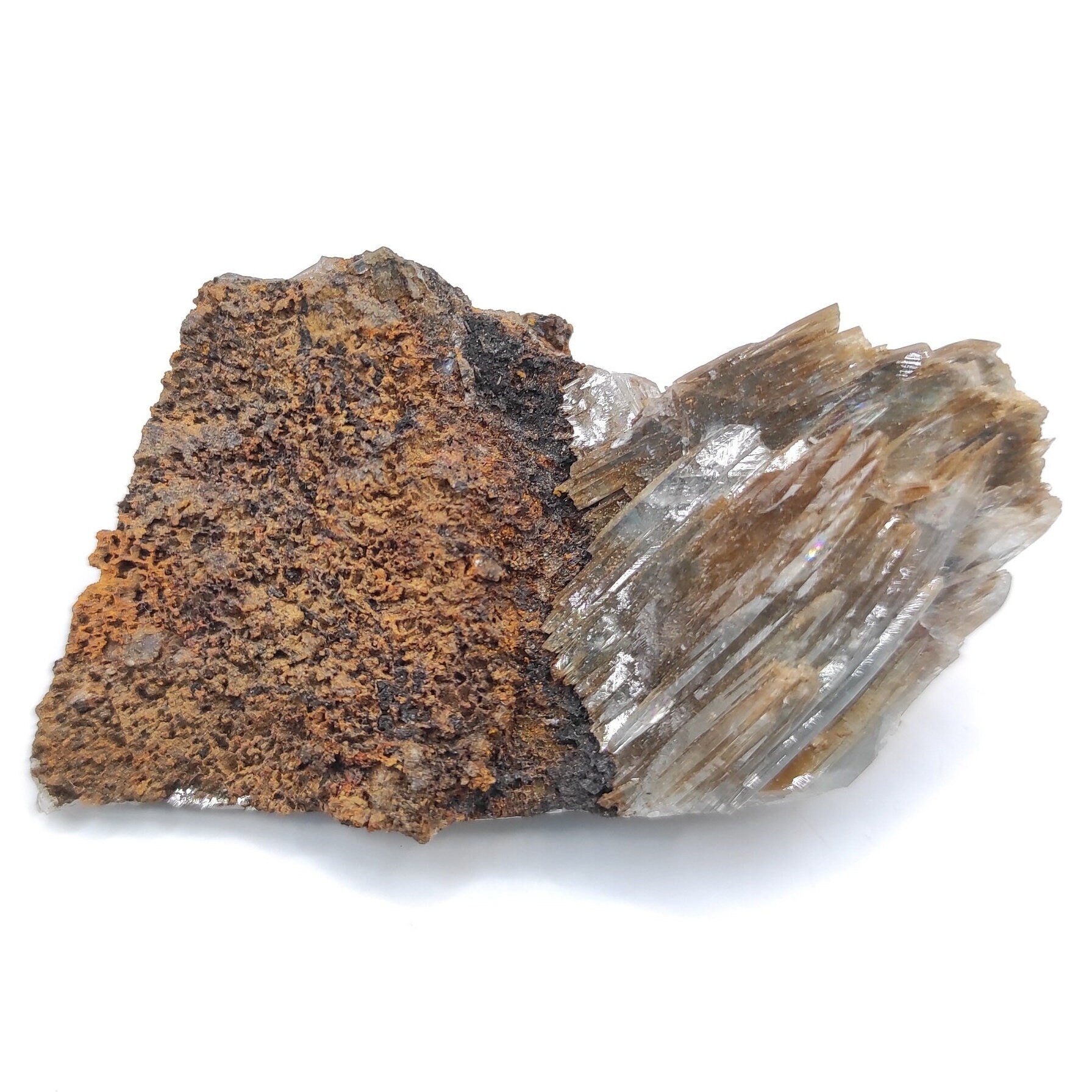 30g Brown and Blue Barite Specimen - Nador, Morocco - Barite Mineral Specimen - Blue Baryte from Morocco - Natural Barite Crystal Cluster
