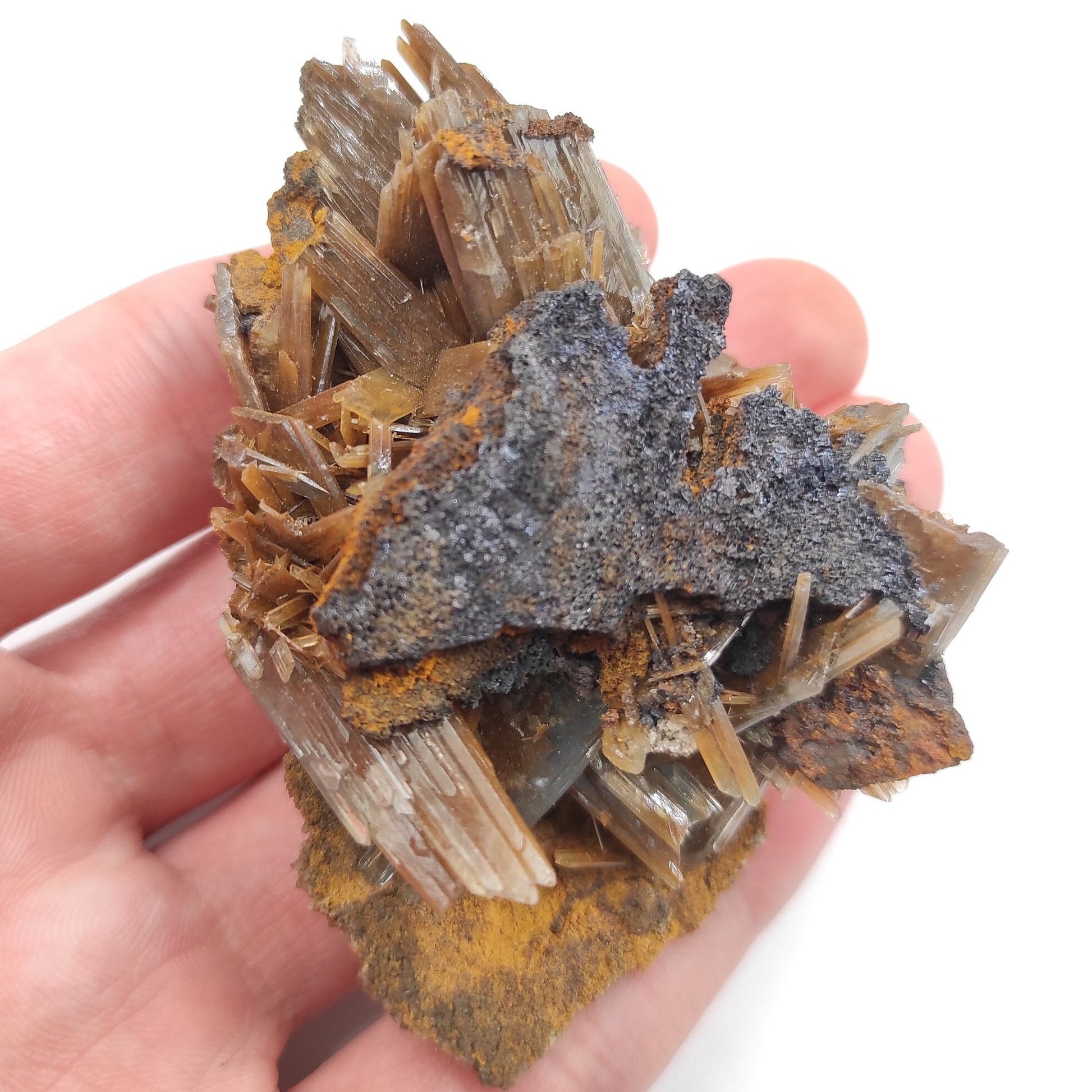 68g Brown and Blue Barite Specimen - Nador, Morocco - Barite Mineral Specimen - Blue Baryte from Morocco - Natural Barite Crystal Cluster