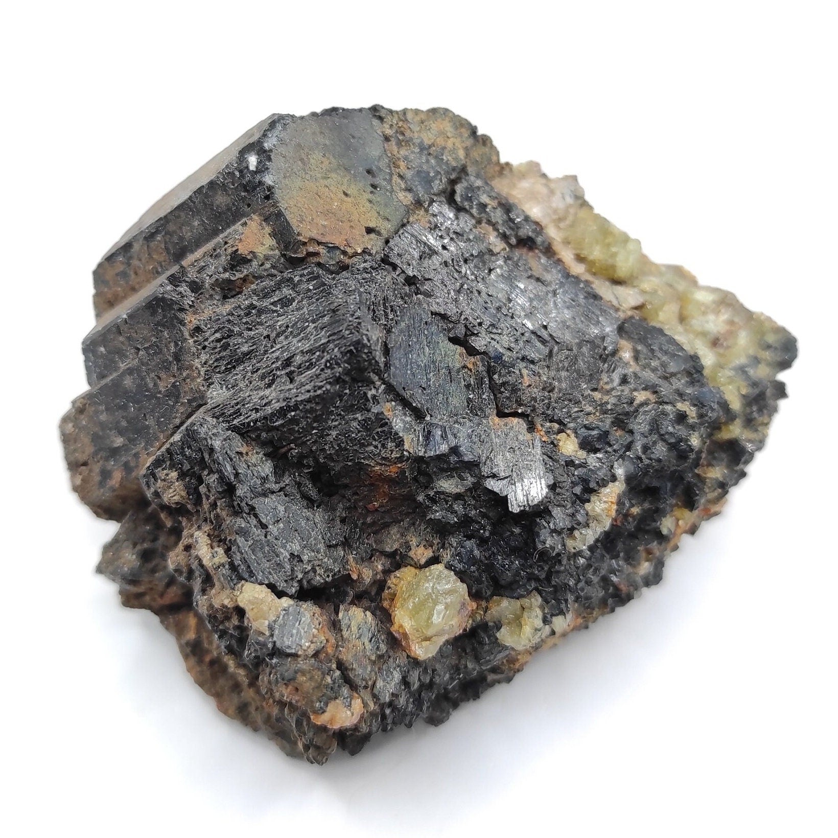 171g Green Apatite in Hornblende - Tory Hill, Ontario, Canada - Apatite in Matrix - Hornblende Mineral Specimen - Raw Crystal Specimens