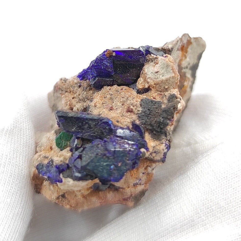 17g Crystallized Azurite - Kerrouchen, Morocco - Blue Azurite Specimen - High Quality Blue Azurite - Azurite Mineral Specimen