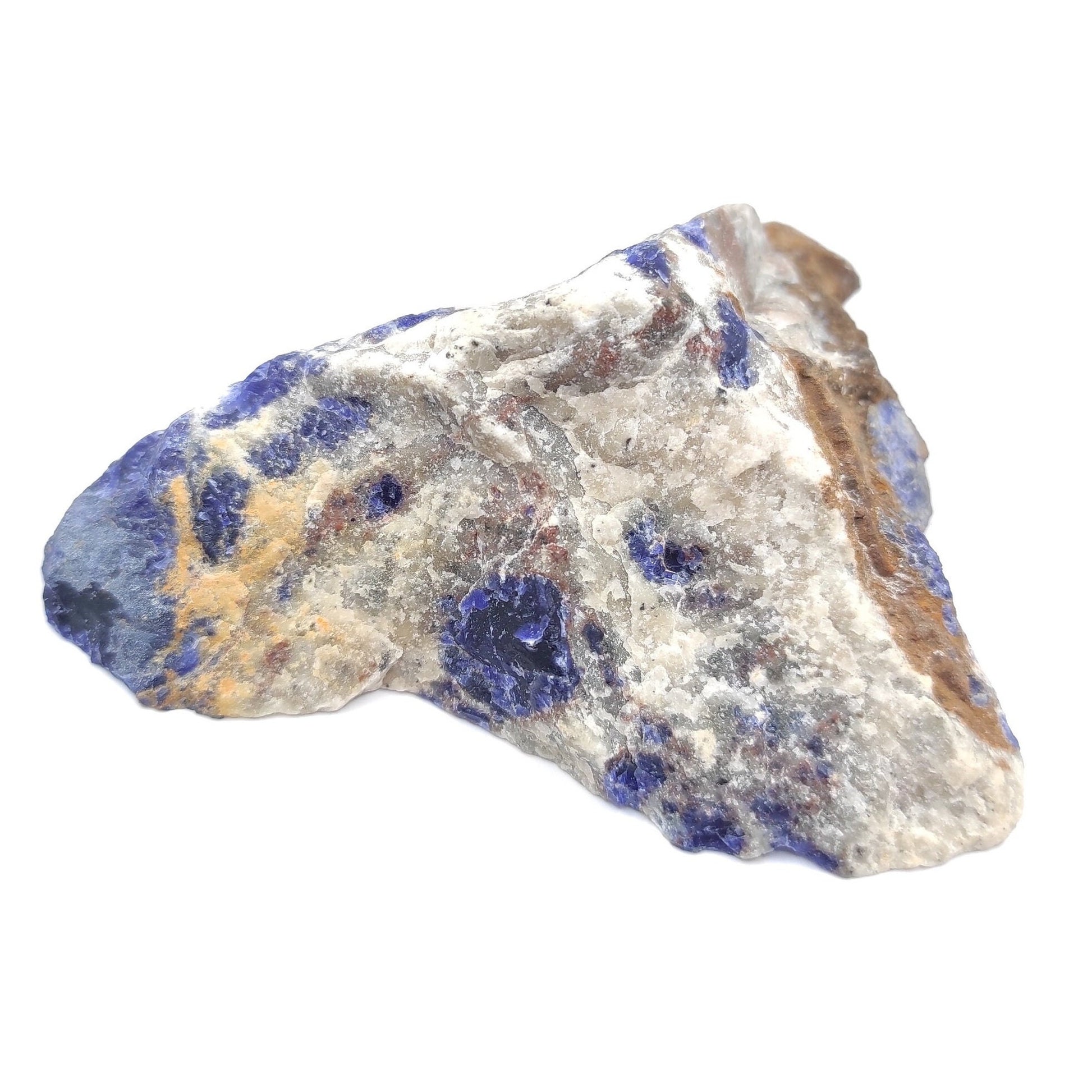 185g Sodalite Piece - Bancroft, Ontario Locality - One Side Cut - Raw Sodalite Specimen - Blue Sodalite Mineral from Canada - For Lapidary
