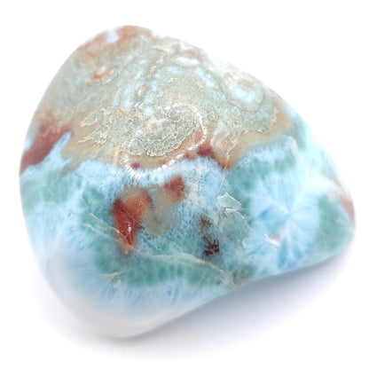 95g Large Larimar Tumble - Sky Blue Larimar - Barahona, Dominican Republic - Rare Larimar Gem - Hand Polished Larimar - Palm Stone