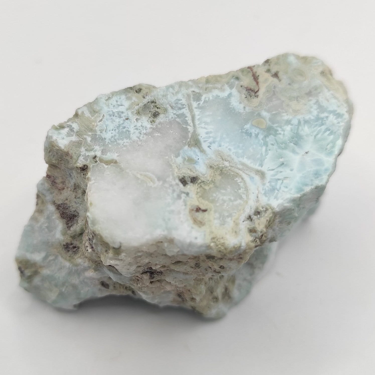 74g Larimar Freeform - Polished and Raw - Sky Blue Larimar - Barahona, Dominican Republic - Rare Larimar Crystal - Hand Polished Larimar