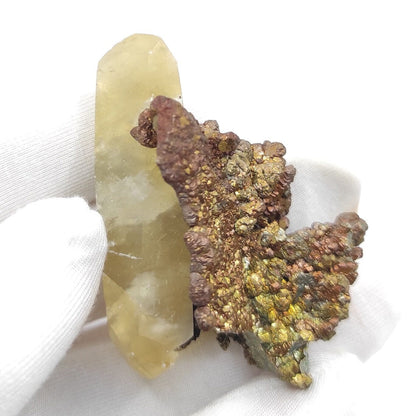 34g Calcite & Pyrite Specimen - Sweetwater Mine, Missouri - Fine Mineral Specimens - Sweetwater Yellow Calcite with Pyrite Crystals