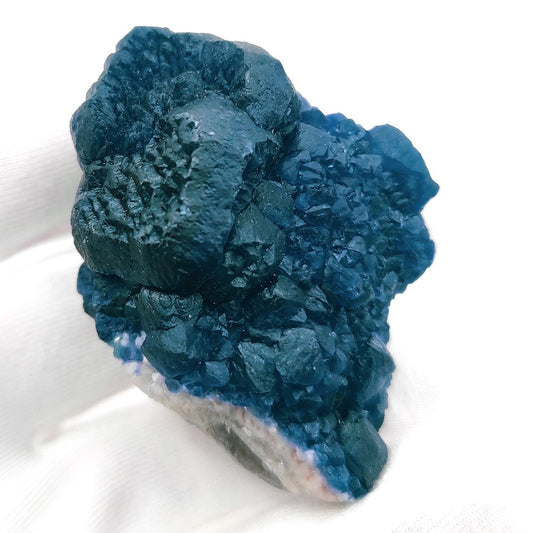 65g Blueberry Fluorite - Blue Fluorite Specimen - Huanggangliang Mine, Inner Mongolia, China - Fluorite on Quartz Matrix Mineral Specimen