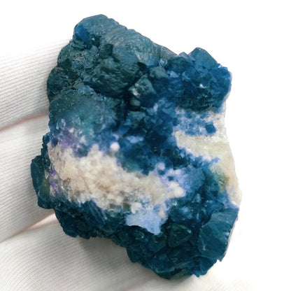 65g Blueberry Fluorite - Blue Fluorite Specimen - Huanggangliang Mine, Inner Mongolia, China - Fluorite on Quartz Matrix Mineral Specimen