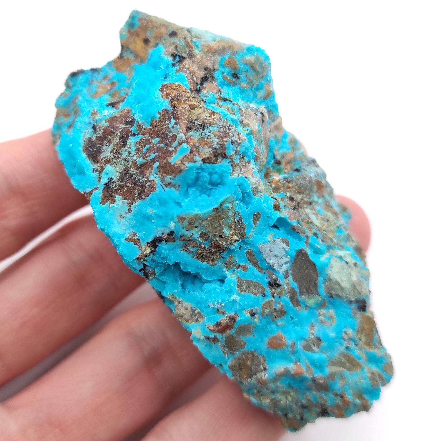81g Chrysocolla on Matrix - Tyrone, New Mexico - Rough Chrysocolla from United States - Natural Chrysocolla Mineral Specimen - Raw Crystals
