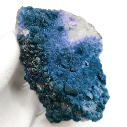 141g Blueberry Fluorite - Blue Fluorite Specimen - Huanggangliang Mine, Inner Mongolia, China - Fluorite on Quartz Matrix Mineral Specimen