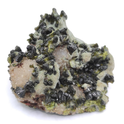 72g Epidote with Quartz - Imilchil, Morocco - Green Epidote Crystal Cluster - Raw Mineral Specimen - Green Epidote and Quartz Crystal