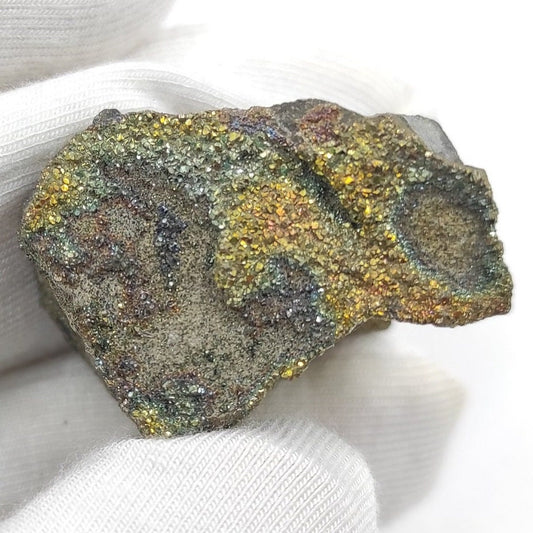 15g Rainbow Pyrite Septarian Concretion Stone - Natural Rainbow Pyrite Crystal - Ulyanovsk, Russia - Minerals from Russia - Rainbow Mineral